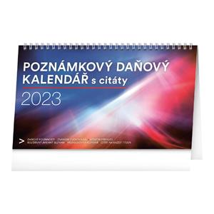 Stolový kalendár 2023 Poznámkový daňový s citátmi