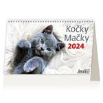 Stolový kalendár 2024 - Kočky-Mačky