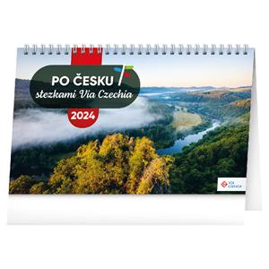 Stolový kalendár 2024 Okolo Česka chodníkmi Via Czechia
