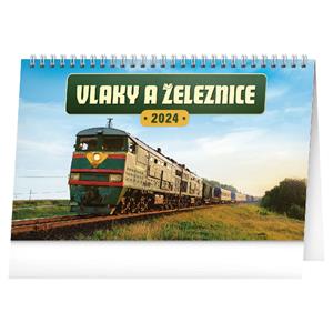 Stolový kalendár 2024 Vlaky a železnice