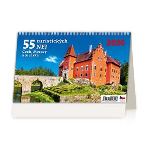Stolový kalendár 2026 - 55 turistických NAJ Čiech, Moravy a Sliezska 2024 -
