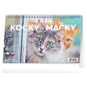 Stolový kalendár 2026 Mačky - Mačky CZ/SK