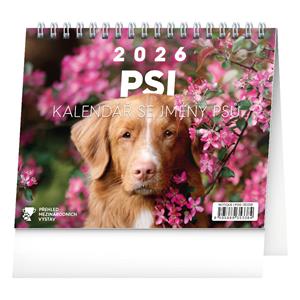 Stolový kalendár 2026 Psy - s menami psov