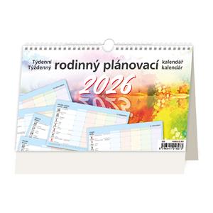 Stolový kalendár 2026 - Týždenný rodinný plánovací kalendár s háčikom