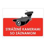 Strážené kamerami so záznamom-červený symbol,plast 1mm,210x148mm