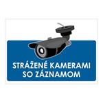 Strážené kamerami so záznamom-modrý symbol,plast 2mm,210x148mm