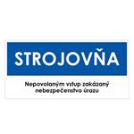 Strojovňa, modrá, plast 1mm,190x90mm