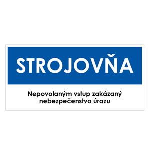 Strojovňa, modrá, plast 2mm,190x90mm