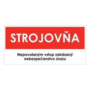 Strojovňa, samolepka 190x90mm