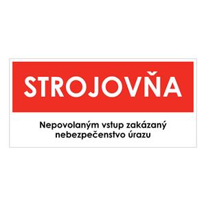 Strojovňa, samolepka 190x90mm