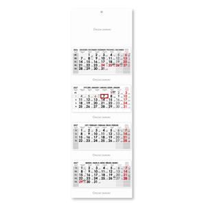 Štvormesačný kalendár Kvatro skládaný polský 2027 - sivý