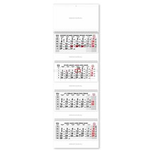 Štvormesačný kalendár Kvatro skládaný polský so špirálou 2026 - sivý