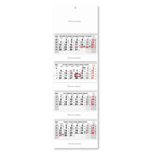 Štvormesačný kalendár Kvatro skládaný polský so špirálou 2027 - sivý