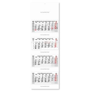 Štvormesačný kalendár Kvatro skládaný slovenský 2023 - sivý