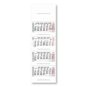 Štvormesačný kalendár Kvatro skládaný slovenský so špirálou 2022 - sivý