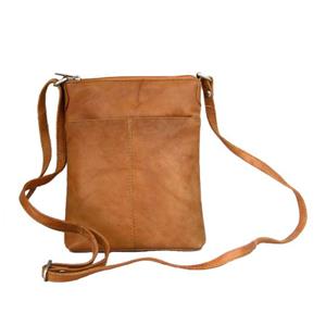 Svetlo hnedá kožená zipsová mini-kabelka