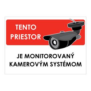 Tento priestor je monitorovaný kamerovým systémom, samolepka 210x148mm