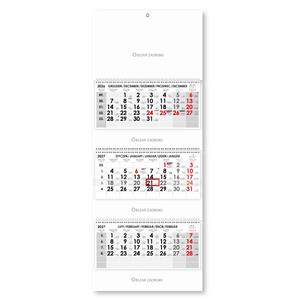 Trojmesačný kalendár Trio skládaný polský so špirálou 2027 - sivý