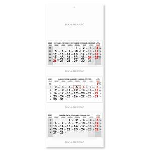Trojmesačný kalendár Trio skládaný slovenský 2023 - sivý