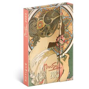 Týždenný diár 2023 magnetický B6 Alfons Mucha