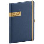 Týždenný diár 2026 A5 Twill - modro-zlatá