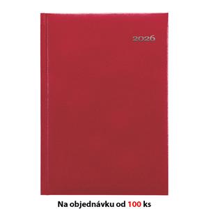 Týždenný diár 2026 Kronos A5 s poznámkami - červená