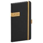 Týždenný diár 2026 vreckový Twill - čierno-zlatá