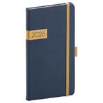 Týždenný diár 2026 vreckový Twill - modro-zlatá