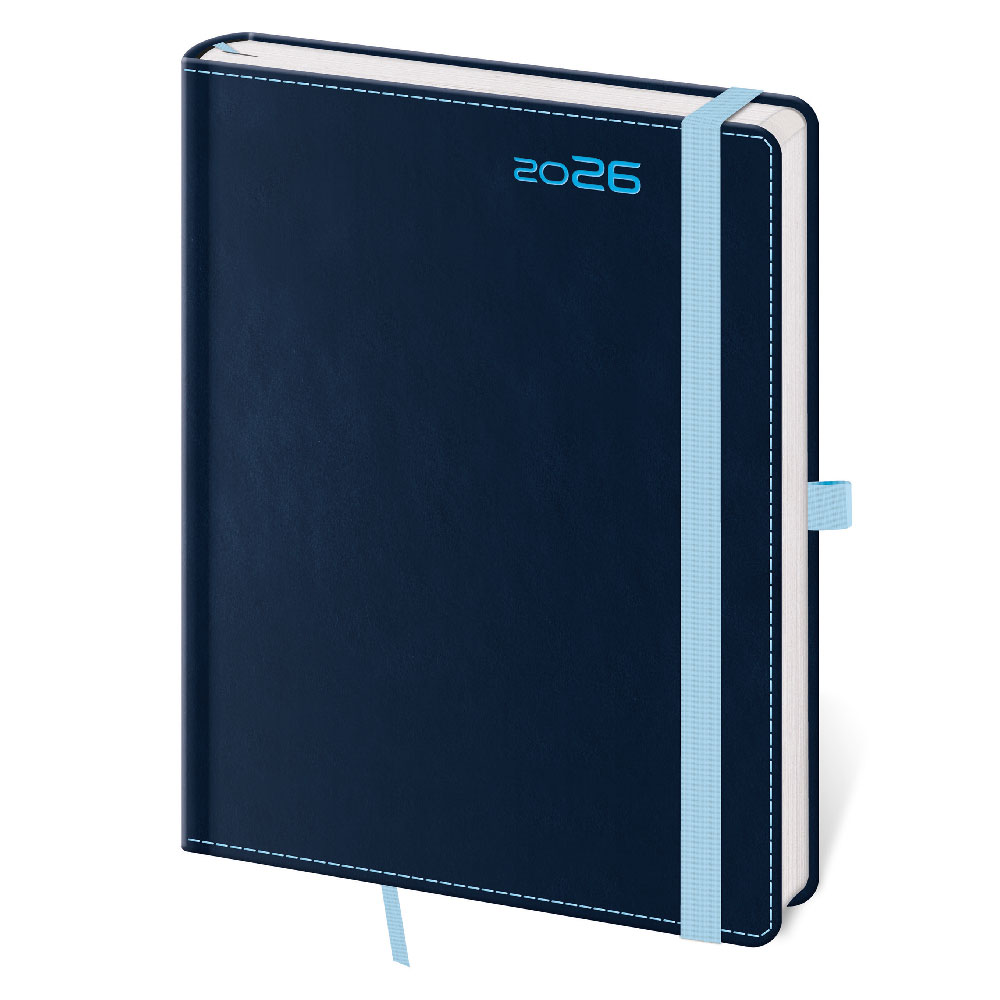 Týždenný diár A5 2026 Double Blue