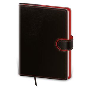Týždenný diár A5 2026 Flip - čierno/červená