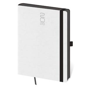 Týždenný diár A5 2026 Memory s gumičkou - biela