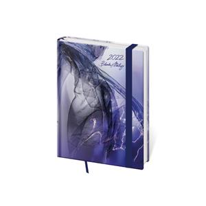 Týždenný diár B6 2022 Vario s gumičkou - Matragi Blue