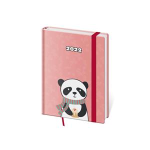 Týždenný diár B6 2022 Vario s gumičkou - Panda