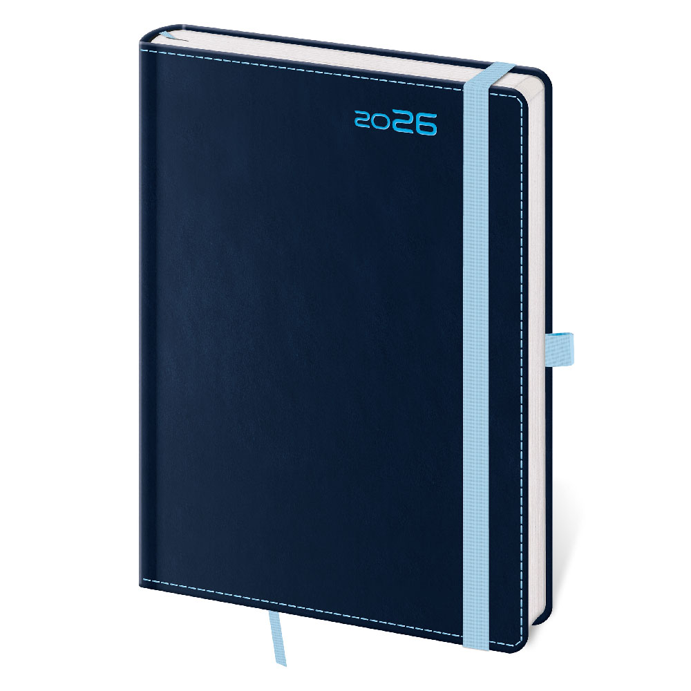 Týždenný diár B6 2026 Double Blue
