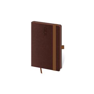 Týždenný vreckový diár 2022 Memory s gumičkou - tmavo hnedá