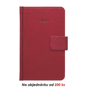 Týždenný vreckový diár 2026 Słowacki slovenský Gemma s pútkom - červená