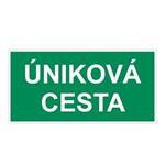 Úniková cesta - bezpečnostná tabuľka, plast 1 mm 200x100 mm