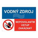 Vodný zdroj-Nepovolaným vstup zakázaný, kombinácia, plast 2mm s dierkami-210x148mm