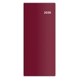 Vreckový diár 2026 SK mesačný - Torino - bordó