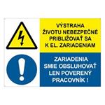 Výstraha-Zariadenia smie obsluhovať, kombinácia, plast 2mm s dierkami-210x148mm