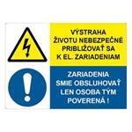 Výstraha-Zariadenia smie obsluhovať, kombinácia, plast 2mm s dierkami-297x210mm