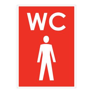 WC muži,plast 1mm,105x148mm