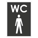 WC muži, šedá, plast 1mm,105x148mm