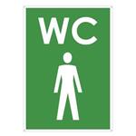 WC muži, zelená, plast 2mm s dierkami-105x148mm