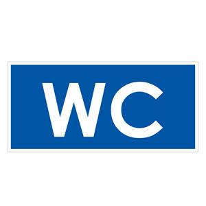 WC-označenie toalety, modrá, samolepka 190x90mm