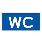 WC-označenie toalety, modrá, samolepka 190x90mm