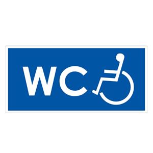 WC pre invalidov, modrá, plast 1mm,190x90mm