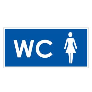 WC ženy, modrá, plast 1mm,190x90mm
