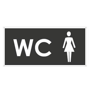 WC ženy, šedá, plast 2mm s dierkami-190x90mm