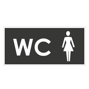 WC ženy, šedá, samolepka 190x90mm